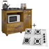 Kit Balcão Violeta com Cooktop Branco 4 Bocas Bivolt - 1