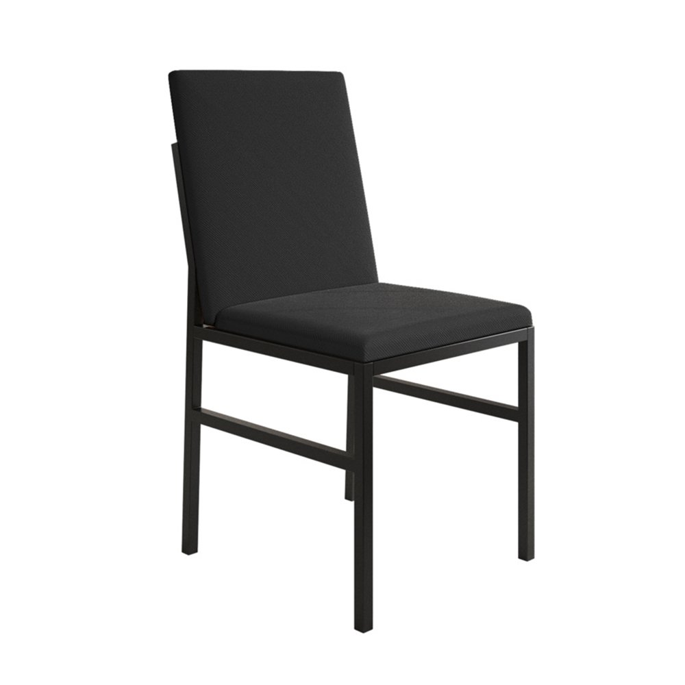 Cadeira de Jantar Estofada Mônaco Veludo Preta - Iron Wood - 2