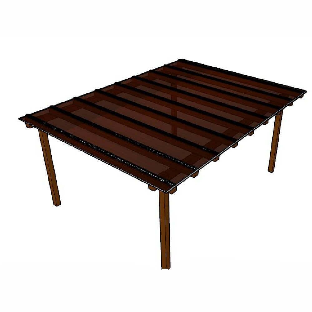 Kit Policarbonato Bronze 4mm 6,00m X 4,00m - Perfis Naturais - 1