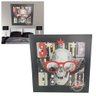 Quadro Decorativo Caveira Rockstar Moldura 50x50 Banda Musica Enfeite Decoraçao Sala Quarto Parede A - 1