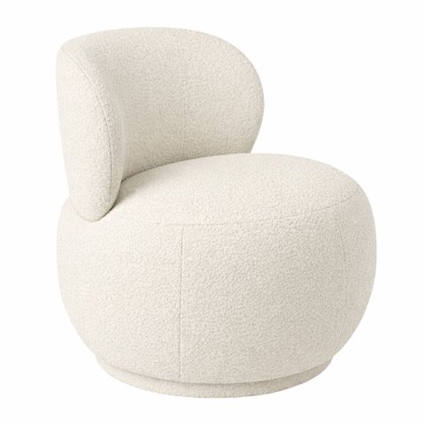 Poltrona Ninho Fixa Bouclé Off White - Sallar Home