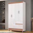 Ver imagem 5 de Guarda Roupa Solteiro 103cm 4 Portas Mayra Flex Branco V02 - Mpozenato