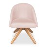 Kit 04 Poltronas Cadeira Giratória Bela Suede Rosa Bebê Base de Madeira - Pallazio - 4