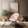 Kit 04 Poltronas Cadeira Giratória Bela Suede Rosa Bebê Base de Madeira - Pallazio - 2