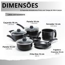 Ver imagem 6 de Jogo de Panelas Antiaderente 6 Peças Preto