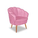 Ver imagem 2 de Poltrona Decorativa Estofada Pétala para Sala Quarto Veludo Rosa Bz Home Decor