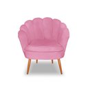 Ver imagem 3 de Poltrona Decorativa Estofada Pétala para Sala Quarto Veludo Rosa Bz Home Decor