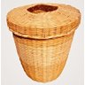Lixeira Cesto De Lixo Redondo Fibra Natural Taquara com Tampa Higiênica - 4