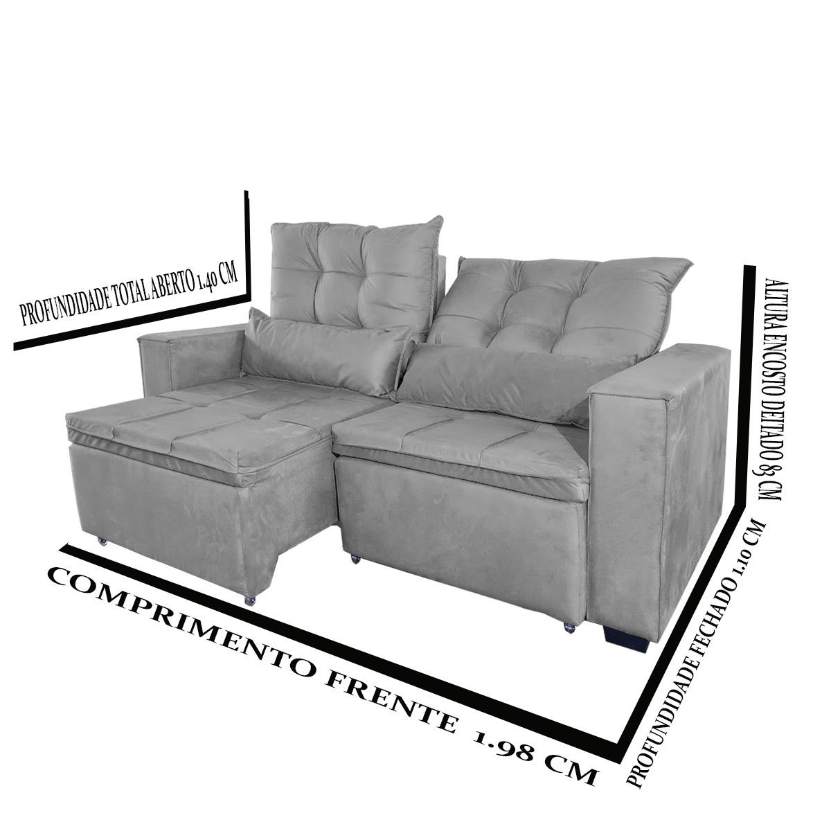 Sofa Retratil e Reclinavel Julia Verde - 4