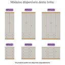 Ver imagem 6 de Guarda-roupa Infantil 92cm 3 Portas e 2 Gavetas Encanto Multimóveis Mp4447 Madeirado/off White