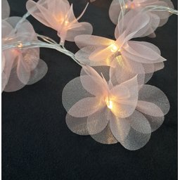 Fio de Luz Luz de Fada Cordão Led Pompom Organza Rosa Bivolt - 4