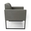 Ver imagem 4 de Kit 2 Poltronas Base Industrial Preto Marisa Suede Grafite D03 - D'Rossi