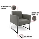 Ver imagem 6 de Kit 2 Poltronas Base Industrial Preto Marisa Suede Grafite D03 - D'Rossi