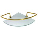 Ver imagem 1 de Porta Shampoo de Canto Dourado com Vidro Incolor