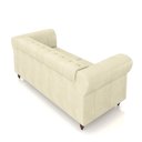 Ver imagem 5 de Sofá Living Sala de Estar Stanford Chesterfield 2 Lugares 180cm Pés de Madeira Couro Off White G58 -