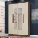Ver imagem 1 de Guarda Roupa Casal 4 Portas Lauana Ébano Off White