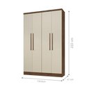 Ver imagem 2 de Guarda Roupa Casal 4 Portas Lauana Ébano Off White