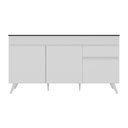 Ver imagem 5 de Balcão Cozinha Gabinete Pia 150 Cm 3 Portas 1 Gaveta Veneza Multimóveis Mp2072.891 Branco