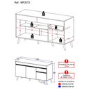 Ver imagem 3 de Balcão Cozinha Gabinete Pia 150 Cm 3 Portas 1 Gaveta Veneza Multimóveis Mp2072.891 Branco