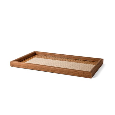 Bandeja Decorativa Retangular em MDF com Rattan 45cm 16753 Mart