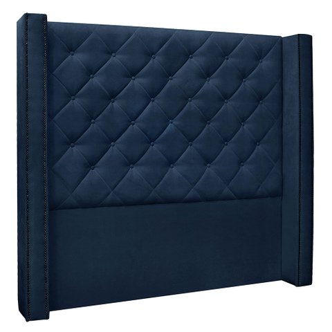 Cabeceira Solteiro 0,90m Vicenza Suede - Pallazio - Azul Marinho