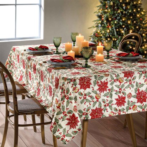 Toalha de Mesa Retangular 8 Lugares Döhler 2,50x1,60 M Natal Estampa:natal 106