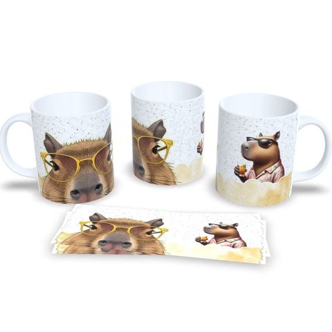 Caneca de Porcelana Capivara Fofa – Presente Criativo e Divertido