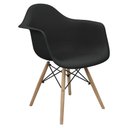 Ver imagem 2 de Kit 5 Cadeiras Charles Eames Eiffel com Braço Preta Branca Bege Outras