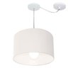 Lustre Pendente Cilíndrico Desvio Centro 40x25 Bivolt Branco - 1