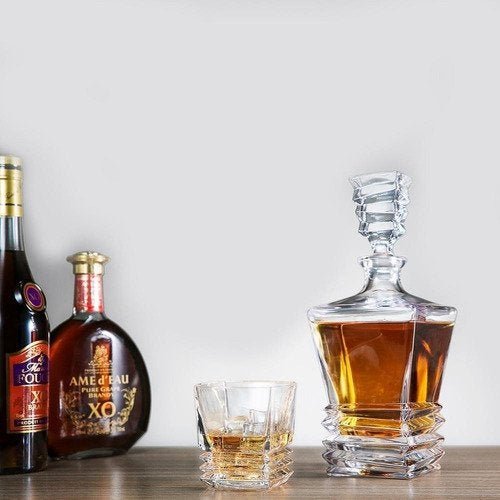 Garrafa Decanter Vidro Whisky Licor 930ml 6 Copos - 5