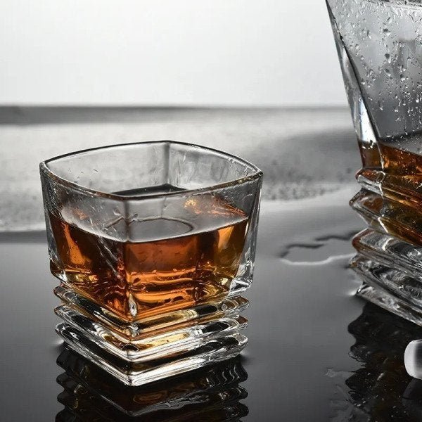 Garrafa Decanter Vidro Whisky Licor 930ml 6 Copos - 4