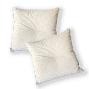 Kit 2 Capas para Almofada Quadrada Boucle 50x50cm - 7 Decor Bege