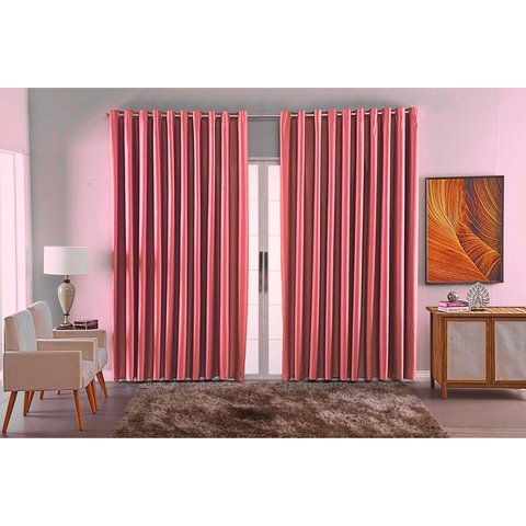 Cortina para Sala Quarto Blackout Tecido 4,00x2,80 Ellegance:rose
