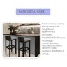 Conjunto 3 Banquetas Alta Cozinha Área Gourmet Fixa em Madeira Cor Preta Assento Estofado - 2