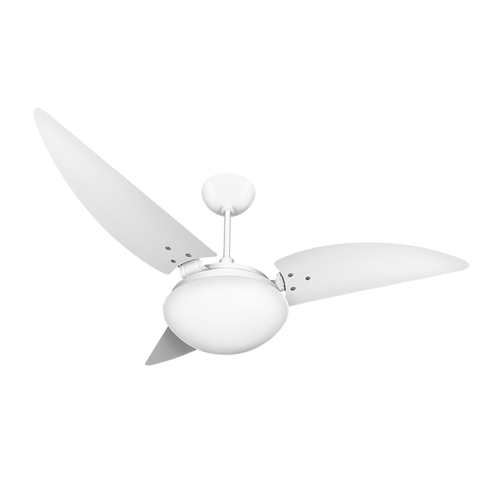 Ventilador de Teto Noronha Branco Com 3 Pás de MDF 220V+Controle Ventex