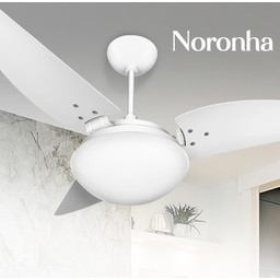 Ventilador de Teto Noronha Branco Com 3 Pás de MDF 220V+Controle Ventex - 2