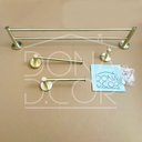 Ver imagem 6 de Kit Acessorios Banheiro Dourado Escovado Inox 4 Peças Papeleira Cabide Toalheiro Duplo Porta Toalha
