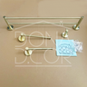 Kit Acessorios Banheiro Dourado Escovado Inox 4 Peças Papeleira Cabide Toalheiro Duplo Porta Toalha - 6