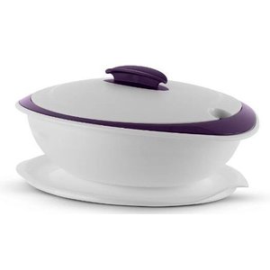 Tigela Thermo 1,5 Litros Branca e Roxa Tupperware