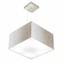 Ver imagem 1 de Lustre Pendente Quadrado Md-4197 Cúpula em Tecido 25/45x45cm Linho Bege - Bivolt