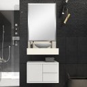 Ver imagem 1 de Bancada em Porcelanato para Banheiro 60cm Pró para Cuba de Apoio Yescasa Branco/Bianco