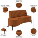 Ver imagem 3 de Sofá 2 Lugares 160cm Pés Aço Preto Tamar K04 Veludo Terracota - Mpozenato