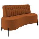 Ver imagem 1 de Sofá 2 Lugares 160cm Pés Aço Preto Tamar K04 Veludo Terracota - Mpozenato