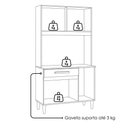 Ver imagem 5 de Kit Cozinha Compacta 4 Portas 2004306 91 Cm Atacama Grafite Armoveis