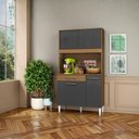 Ver mais imagens de Kit Cozinha Compacta 4 Portas 2004306 91 Cm Atacama Grafite Armoveis