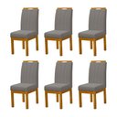 Ver imagem 1 de Kit 6 Cadeiras Blend Estofadas Pés Madeira Maciça Sala Ampla Sofisticada Luxo Premium - Cinza Escuro