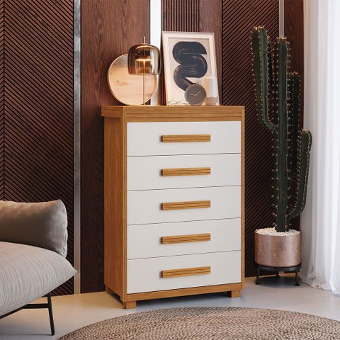 Cômoda Paris em MDF com 5 Gavetas