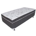 Ver imagem 1 de Cama Box Base Conjugada Espuma Dupla Solteiro Poliester:CINZA
