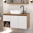 Ver imagem 1 de Balcão Armário para Banheiro Apollo 90 Suspenso - Fabribam Gabinetes