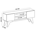 Ver imagem 6 de Rack para Sala de Estar TV 65 pol 160cm 2 Portas Pés Retrô Doble A05 Cinamomo Off White - Lyam